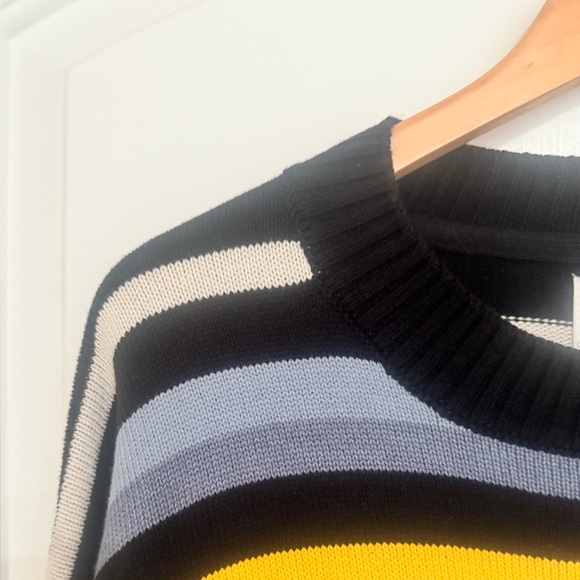 Urban Outfitters BDG Unisex Mixed Stripe Crew Neck Pullover Sweater Size L - Picture 8 of 11